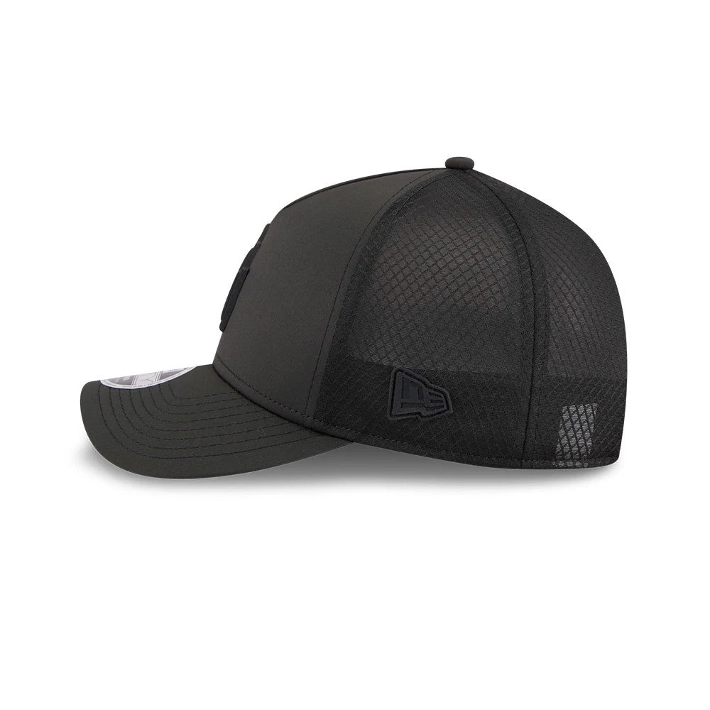 Pictured is this MLB Badged LA Dodgers 9FORTY M-Crown A-Frame Trucker cap in black. 5