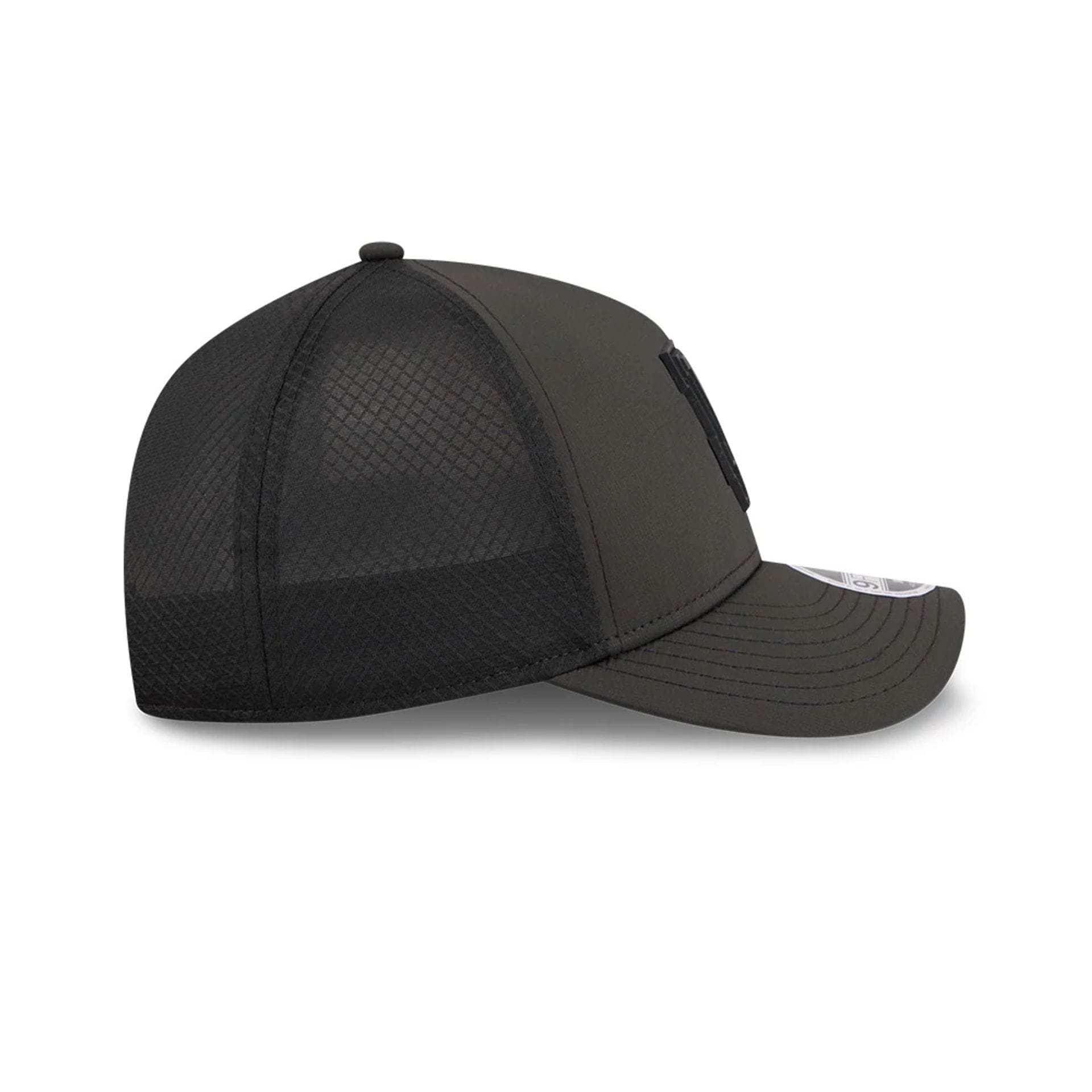 Pictured is this MLB Badged LA Dodgers 9FORTY M-Crown A-Frame Trucker cap in black. 6