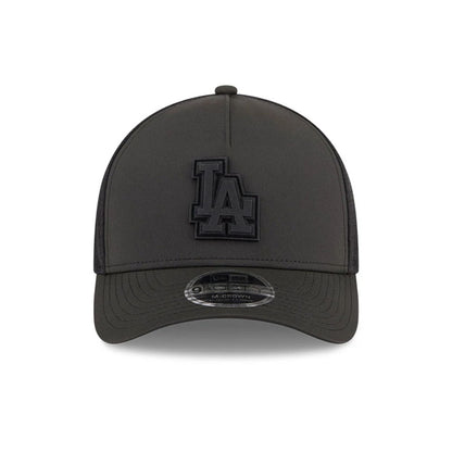 Pictured is this MLB Badged LA Dodgers 9FORTY M-Crown A-Frame Trucker cap in black. 3