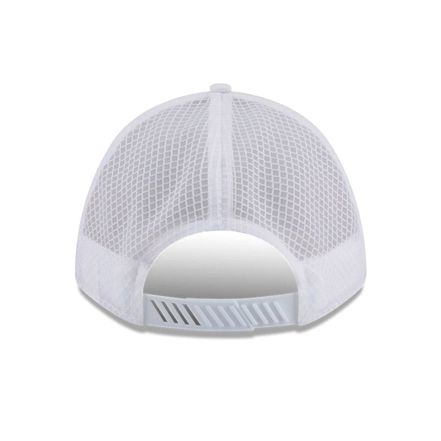 Pictured is this MLB Badged New York Yankees 9FORTY M-Crown A-Frame Trucker cap in white. 2