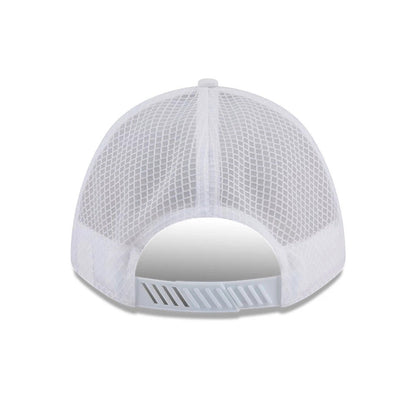 Pictured is this MLB Badged New York Yankees 9FORTY M-Crown A-Frame Trucker cap in white. 2