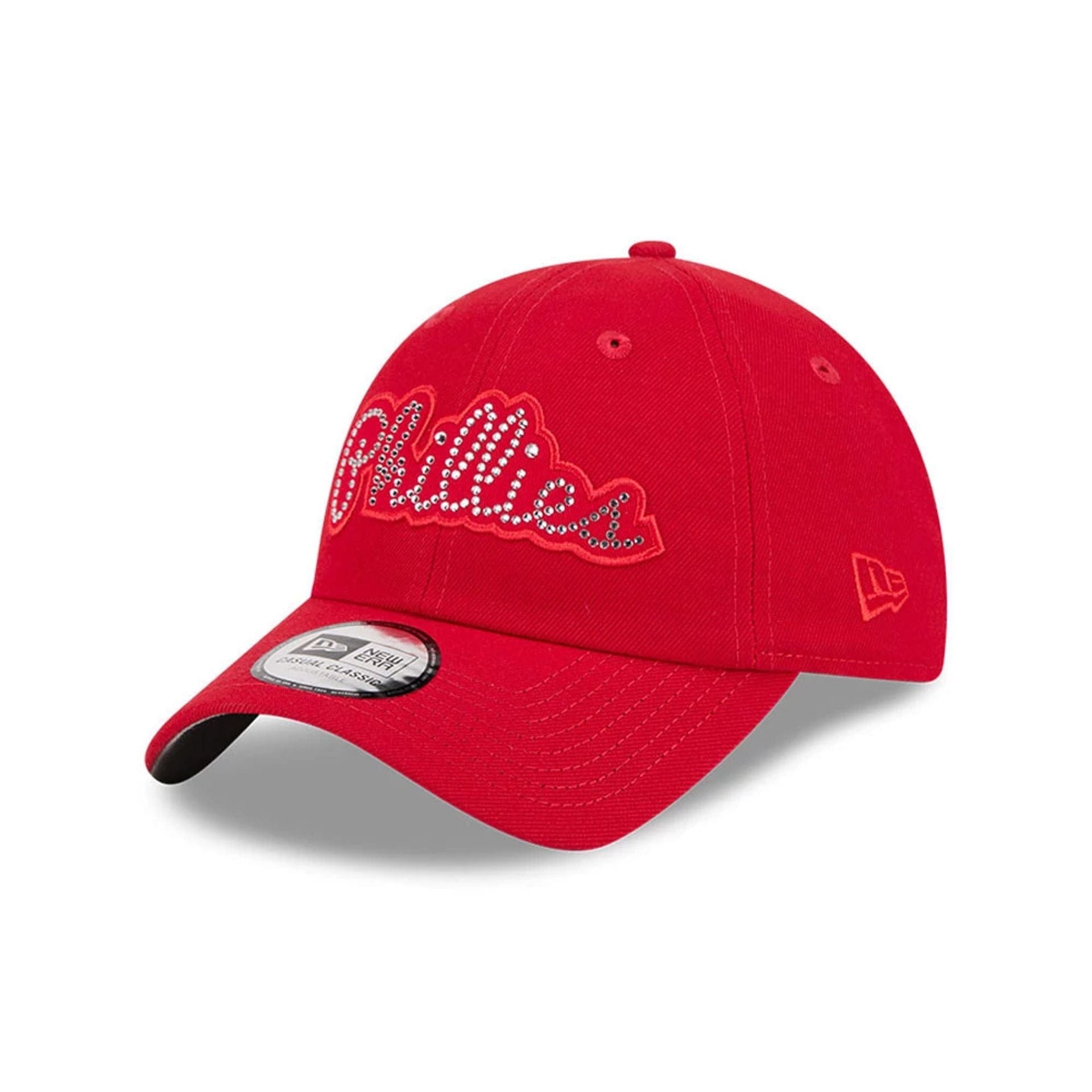 Pictured is this MLB Rhinestone Philadelphia Phillies Casual Classic cap in red. 1
