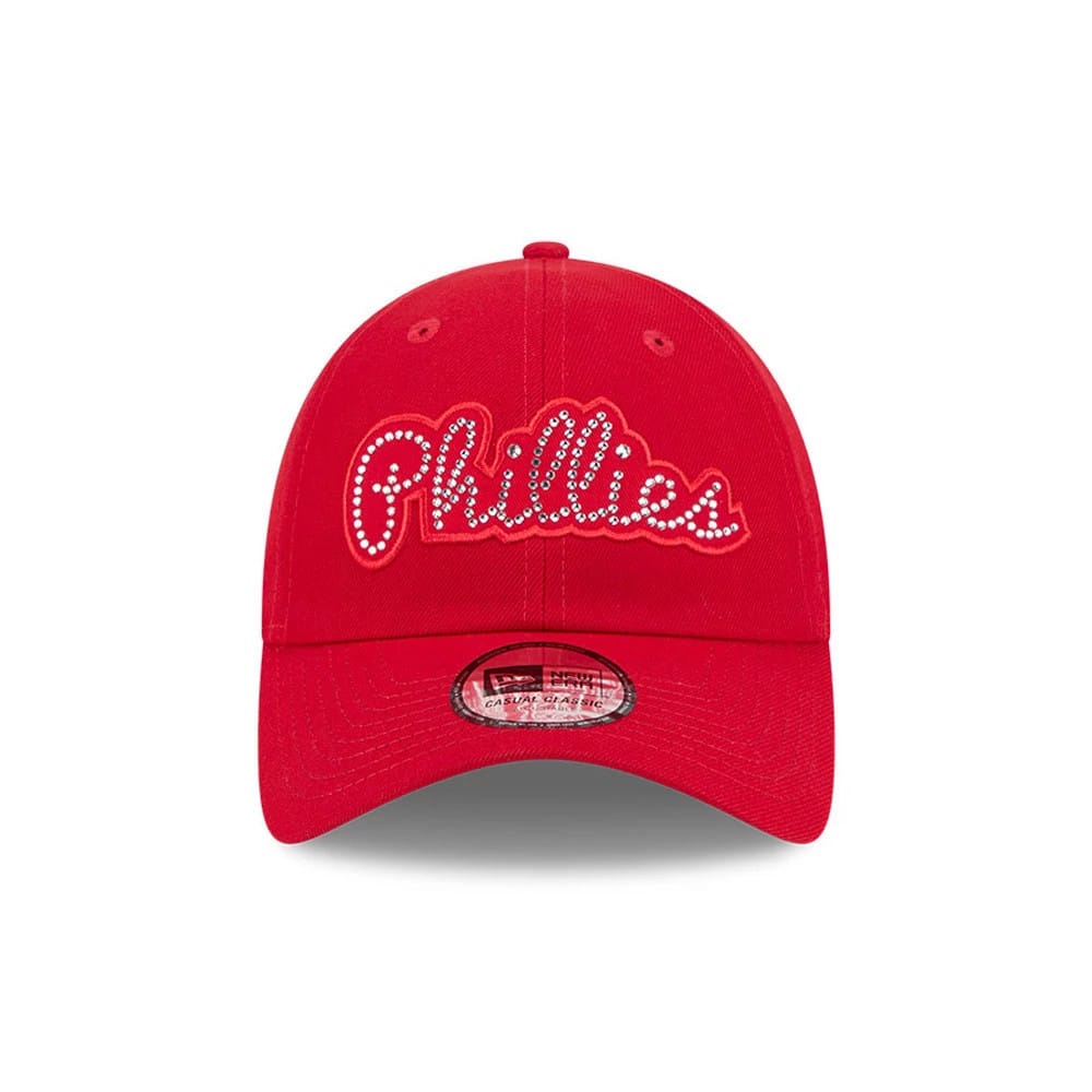 Pictured is this MLB Rhinestone Philadelphia Phillies Casual Classic cap in red. 3