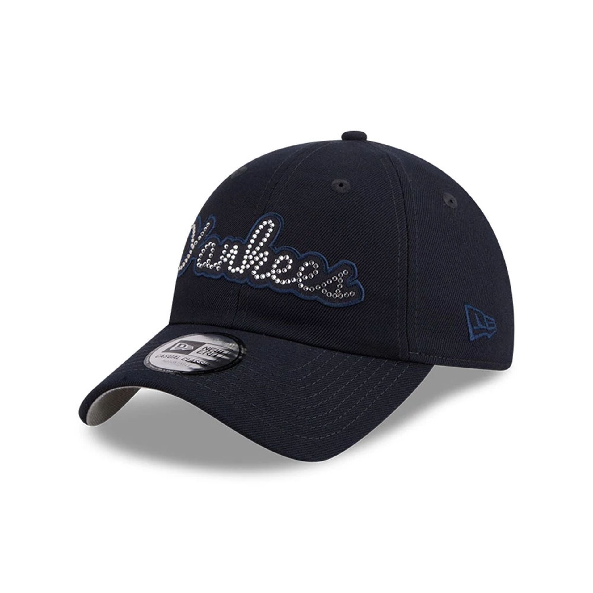 Pictured is this MLB Rhinestone New York Yankees Casual Classic cap in navy. 1