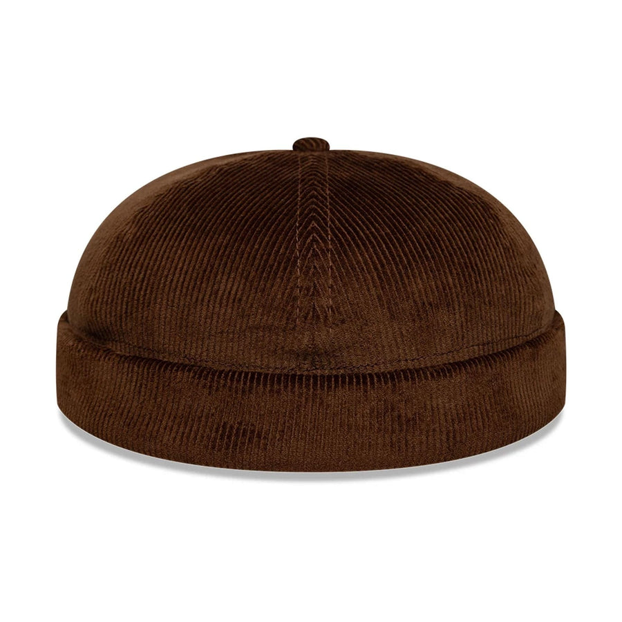 Pictured in this New Era Cord Dark Brown Docker Hat 3