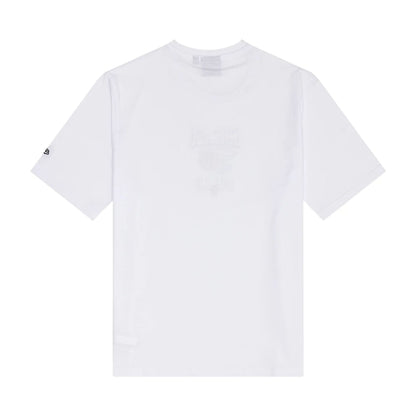 The Male model is wearing Chicago Bulls NBA Graphic White T-Shirt 2