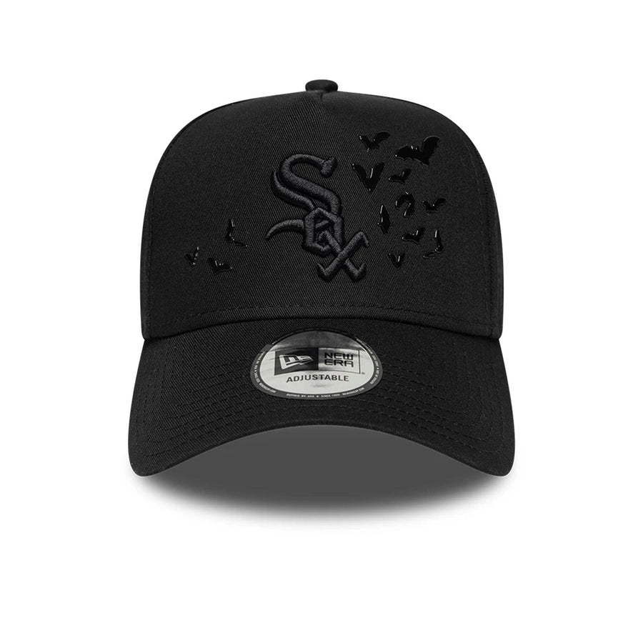 This is a Chicago White Sox MLB Bats Black 9FORTY E-Frame Adjustable Cap 2