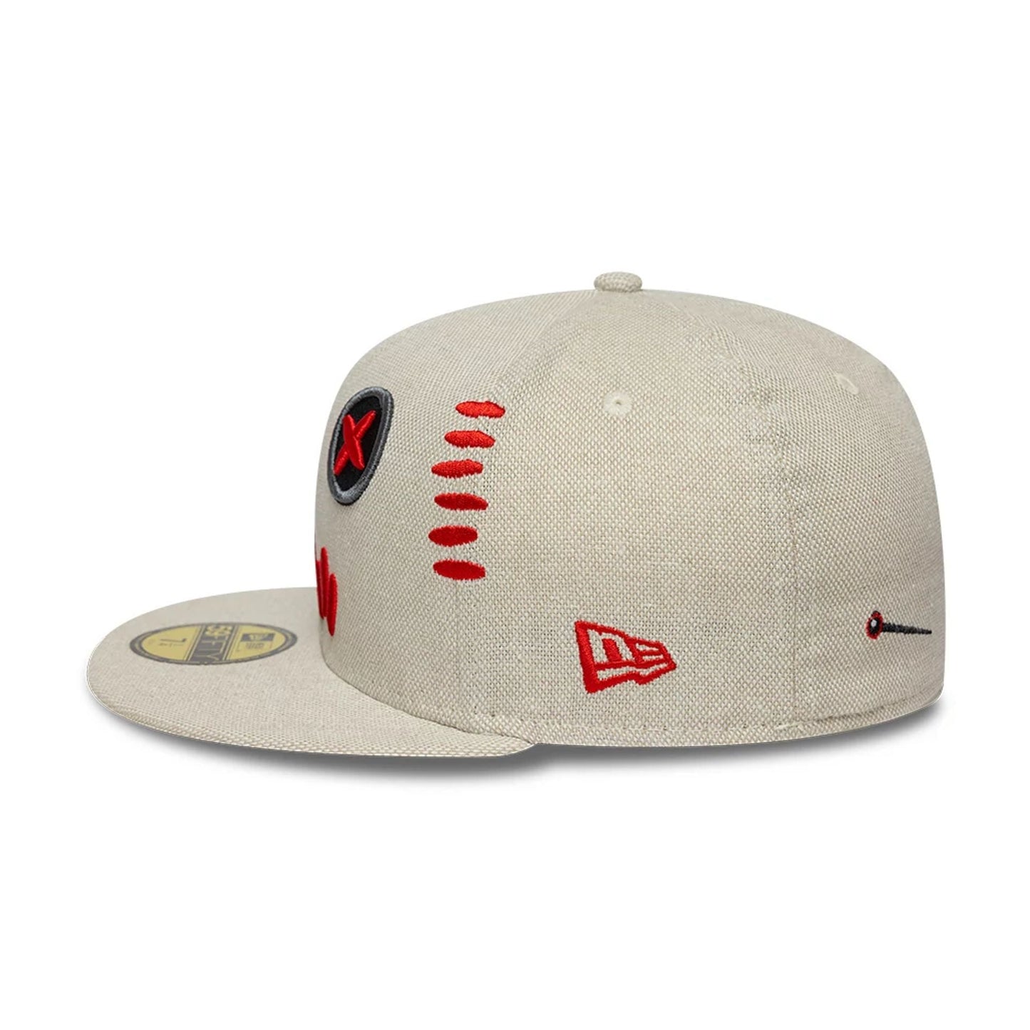 This is a  New Era Voodoo Doll Light Beige 59FIFTY Fitted Cap 4