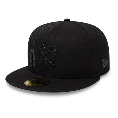 This is a New York Yankees MLB Spider Web Black 59FIFTY Fitted Cap 1