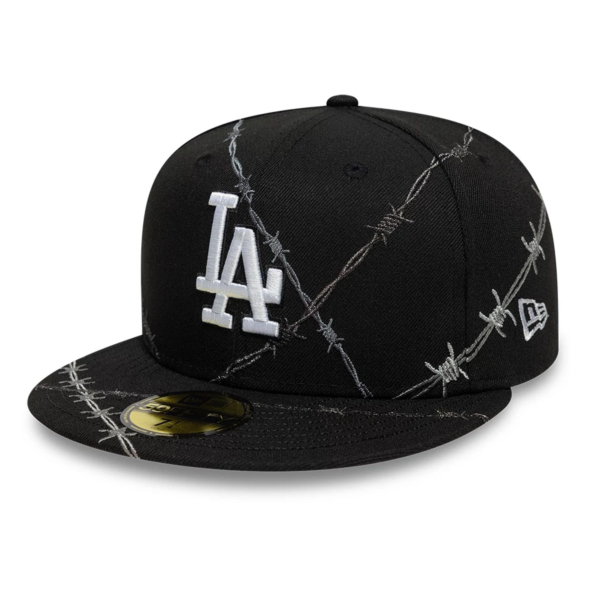 This is a LA Dodgers MLB Wire Black 59FIFTY Fitted Cap 1