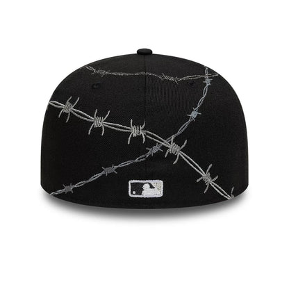 This is a LA Dodgers MLB Wire Black 59FIFTY Fitted Cap 6