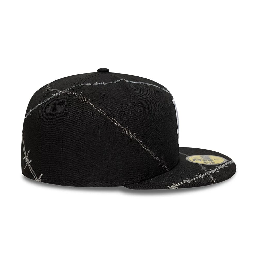 This is a LA Dodgers MLB Wire Black 59FIFTY Fitted Cap 5
