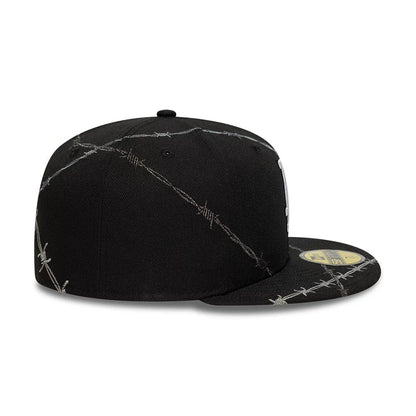 This is a LA Dodgers MLB Wire Black 59FIFTY Fitted Cap 5
