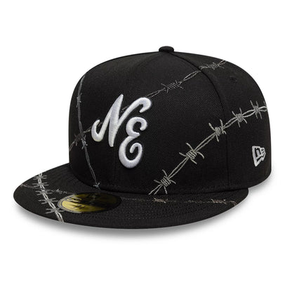 This is a  New Era Wire Black 59FIFTY Fitted Cap 1