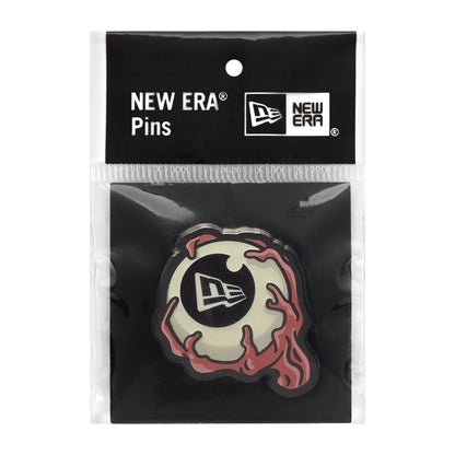 This is a  New Era Eye Ball Glow In The Dark Silver Pin Badge  2