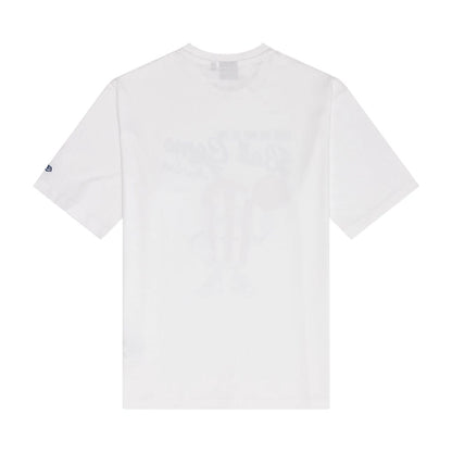 The Male model is wearing New Era Food Graphic White Oversized T-Shirt 2