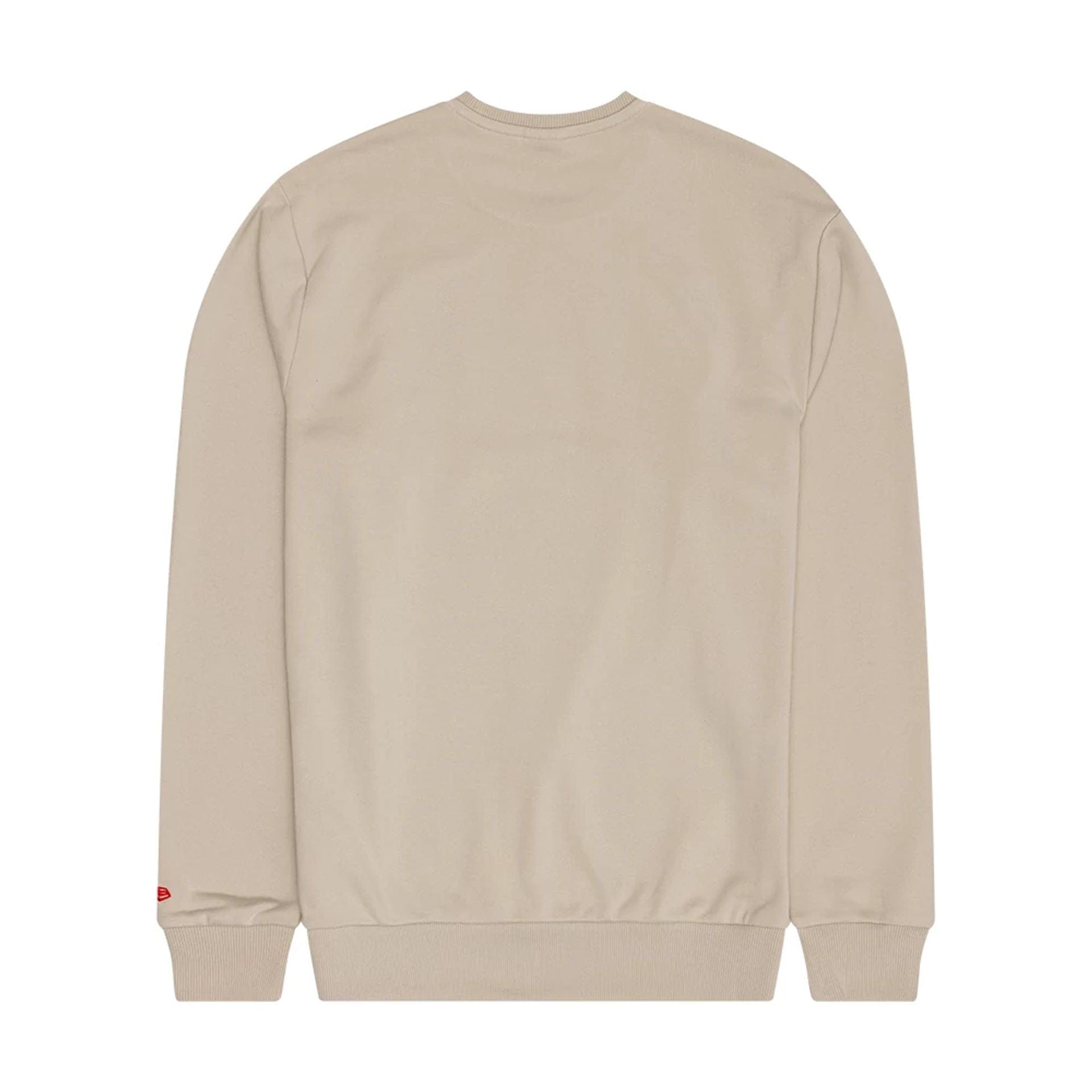 The Male model is wearing Chicago Bulls NBA Wordmark Beige Crew Neck Sweater 2
