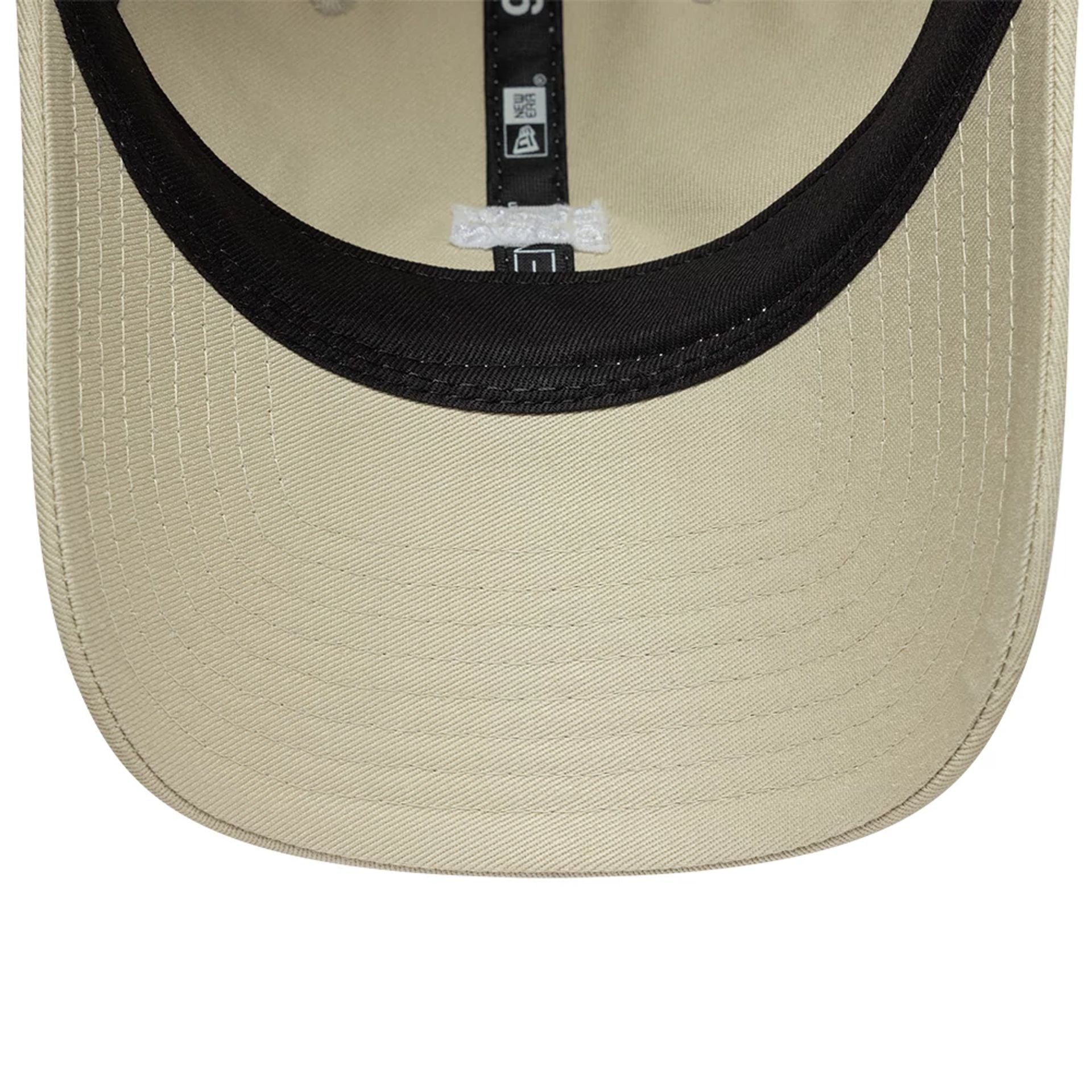 This is a  New Era Slogan Light Beige 9TWENTY Adjustable Cap 7