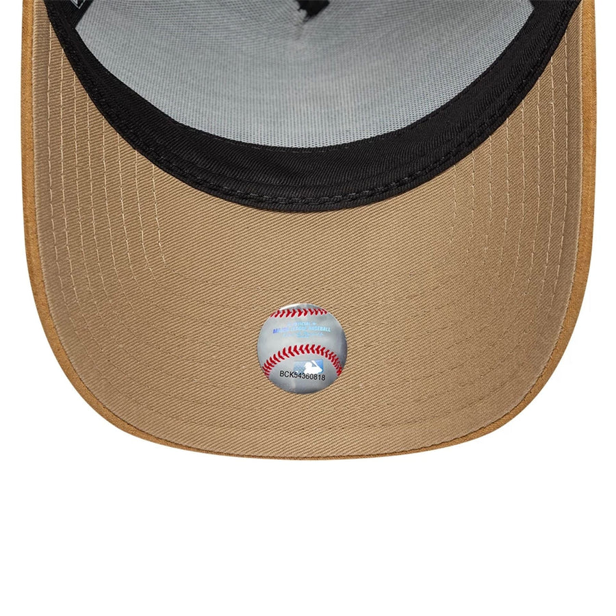 This is a LA Dodgers MLB Suede Visor Black 9FORTY E-Frame Adjustable Cap 6