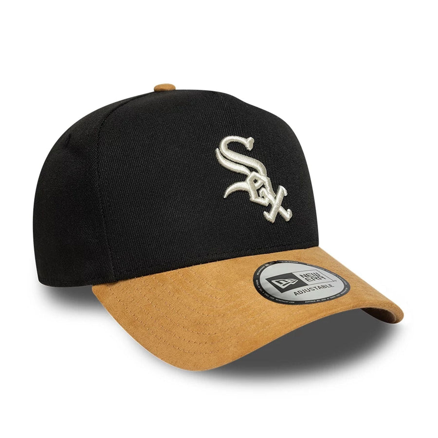 This is a Chicago White Sox MLB Suede Visor Black 9FORTY E-Frame Adjustable Cap 3
