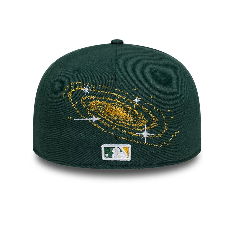 This is a Oakland Athletics MLB Planet Icon Dark Green 59FIFTY Fitted Cap 5