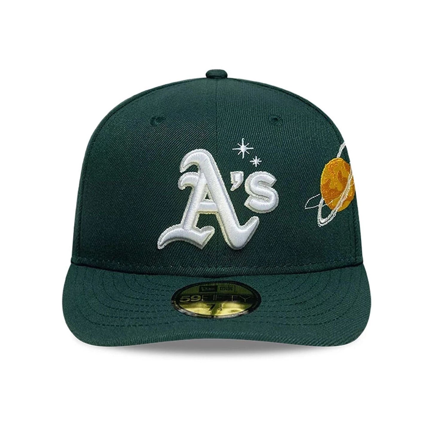 This is a Oakland Athletics MLB Planet Icon Dark Green 59FIFTY Fitted Cap 3