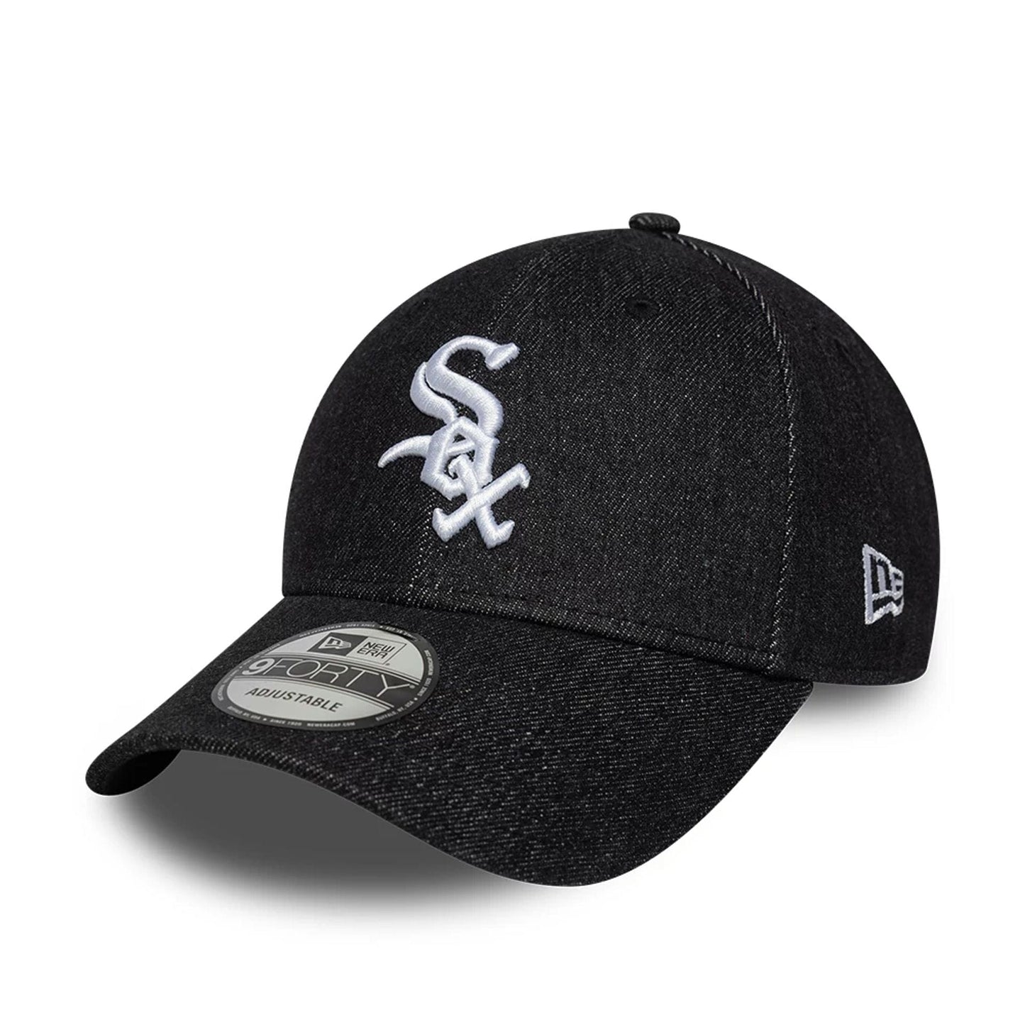 This is a Chicago White Sox MLB Denim Black 9FORTY Adjustable Cap 1
