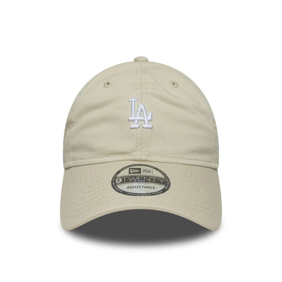This is a LA Dodgers MLB Washed Mini Logo Light Beige 9TWENTY Adjustable Cap 2