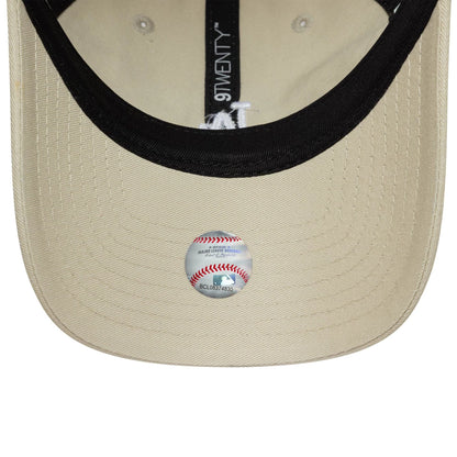 This is a LA Dodgers MLB Washed Mini Logo Light Beige 9TWENTY Adjustable Cap 6