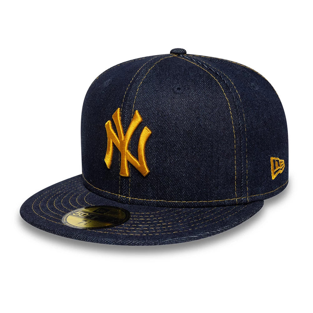 This is a New York Yankees MLB Denim Blue 59FIFTY Fitted Cap 1
