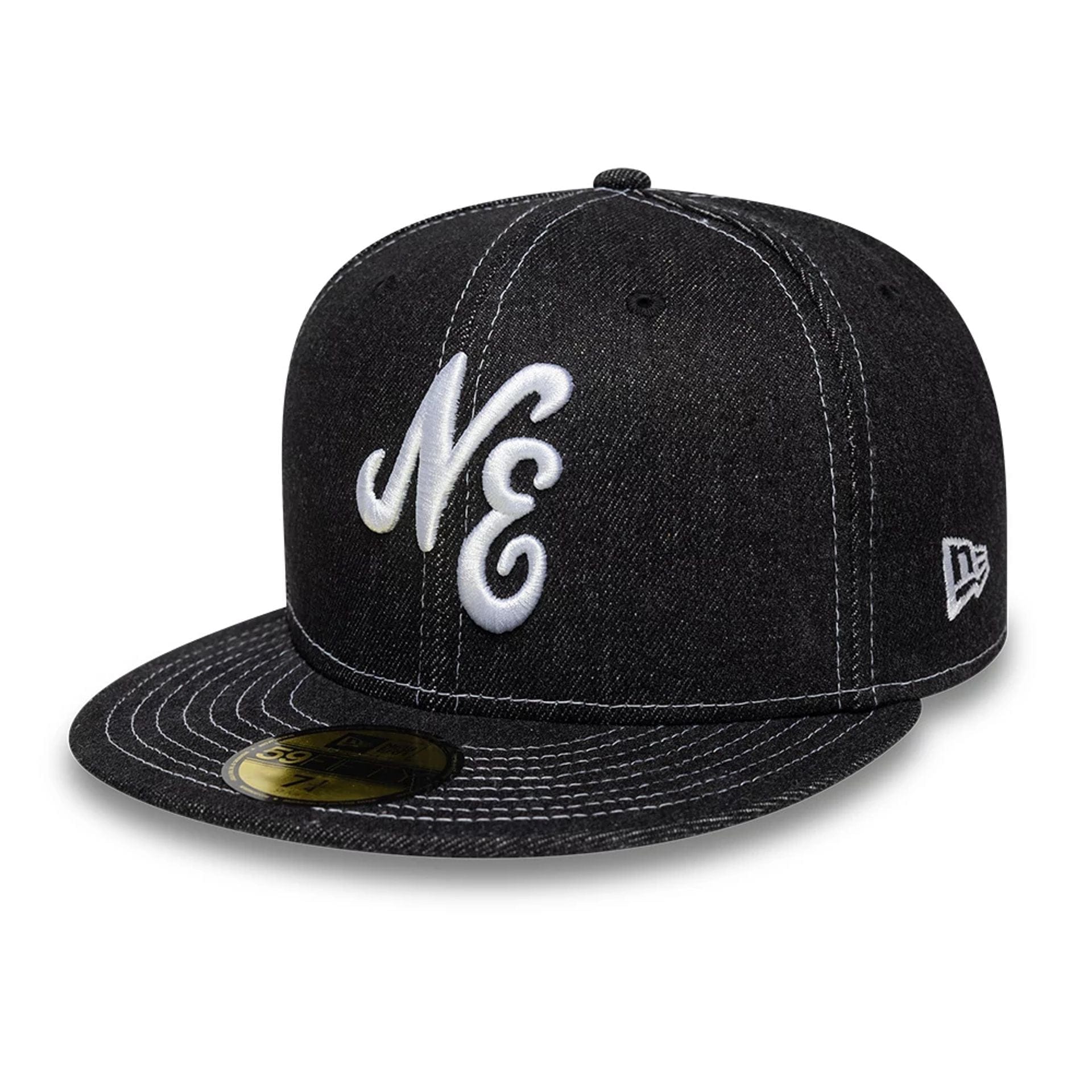 This is a  New Era Denim Black 59FIFTY Fitted Cap 1