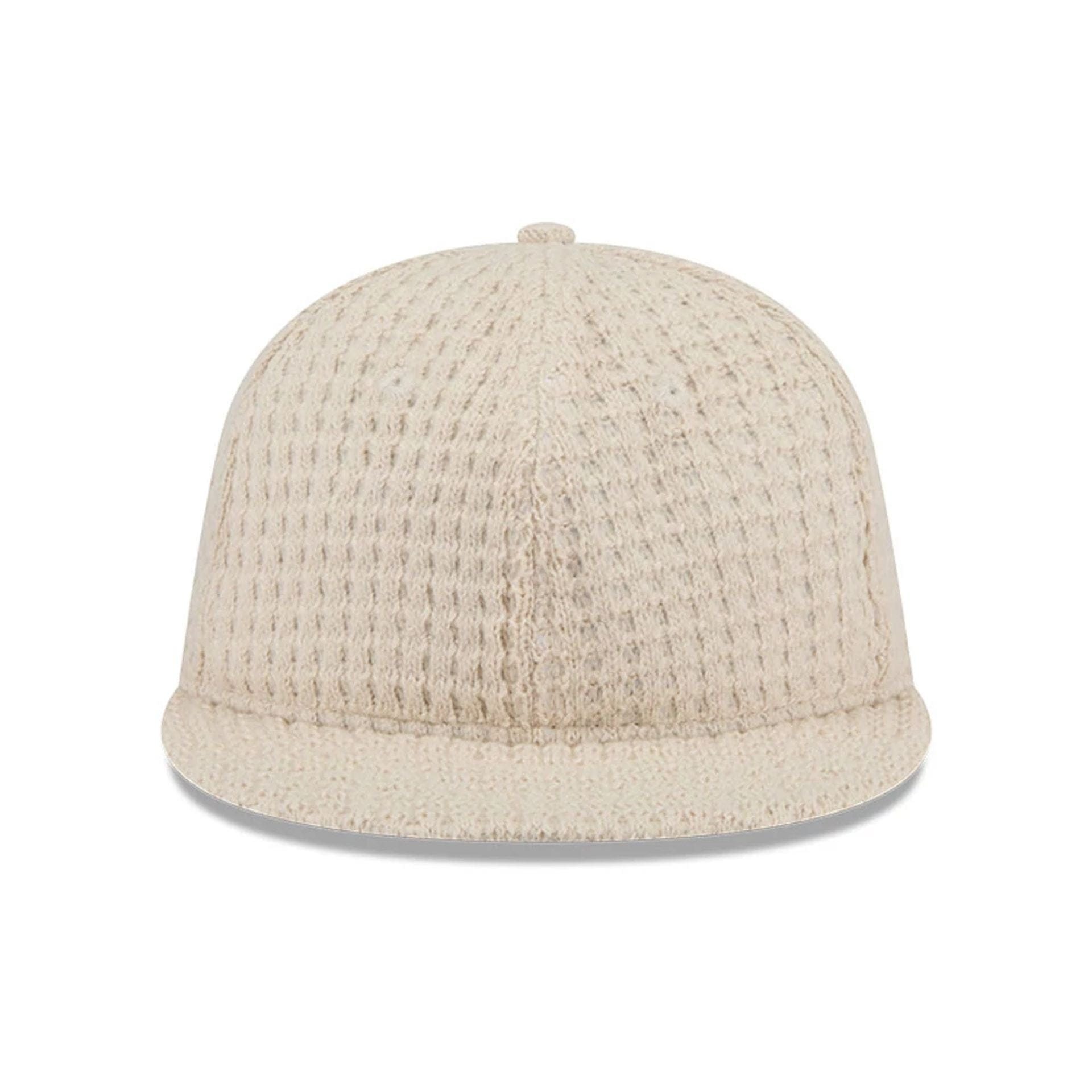 This is a  New Era Waffle Knit Light Beige Retro Crown 9FIFTY Adjustable Cap 3
