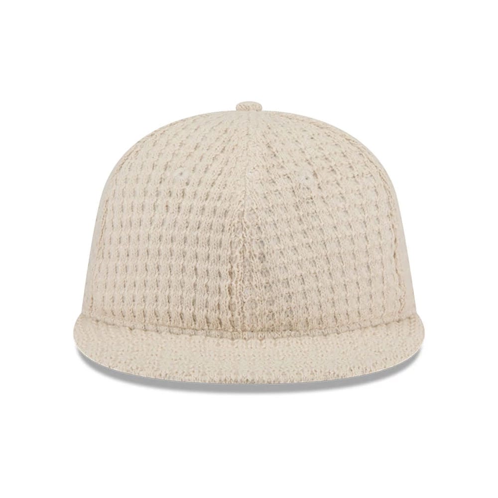 This is a  New Era Waffle Knit Light Beige Retro Crown 9FIFTY Adjustable Cap 3