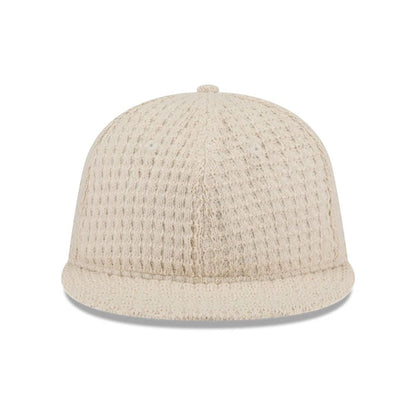 This is a  New Era Waffle Knit Light Beige Retro Crown 9FIFTY Adjustable Cap 3