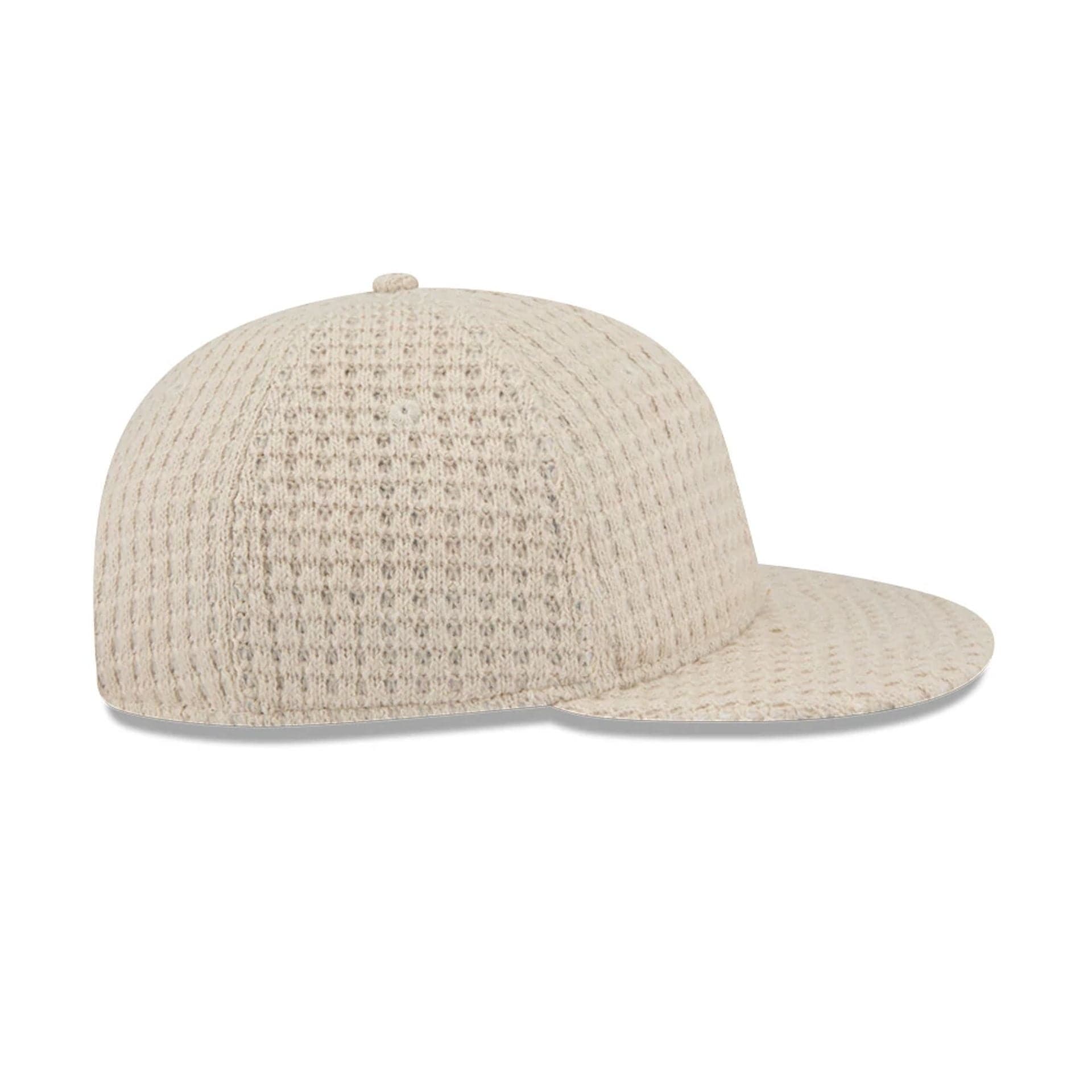 This is a  New Era Waffle Knit Light Beige Retro Crown 9FIFTY Adjustable Cap 7