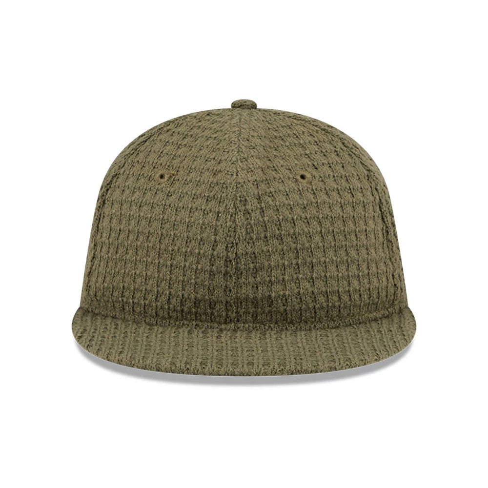 This is a  New Era Waffle Knit Green Retro Crown 9FIFTY Adjustable Cap 3