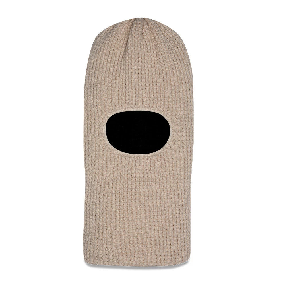 This is a  New Era Waffle Knit Light Beige Balaclava 1