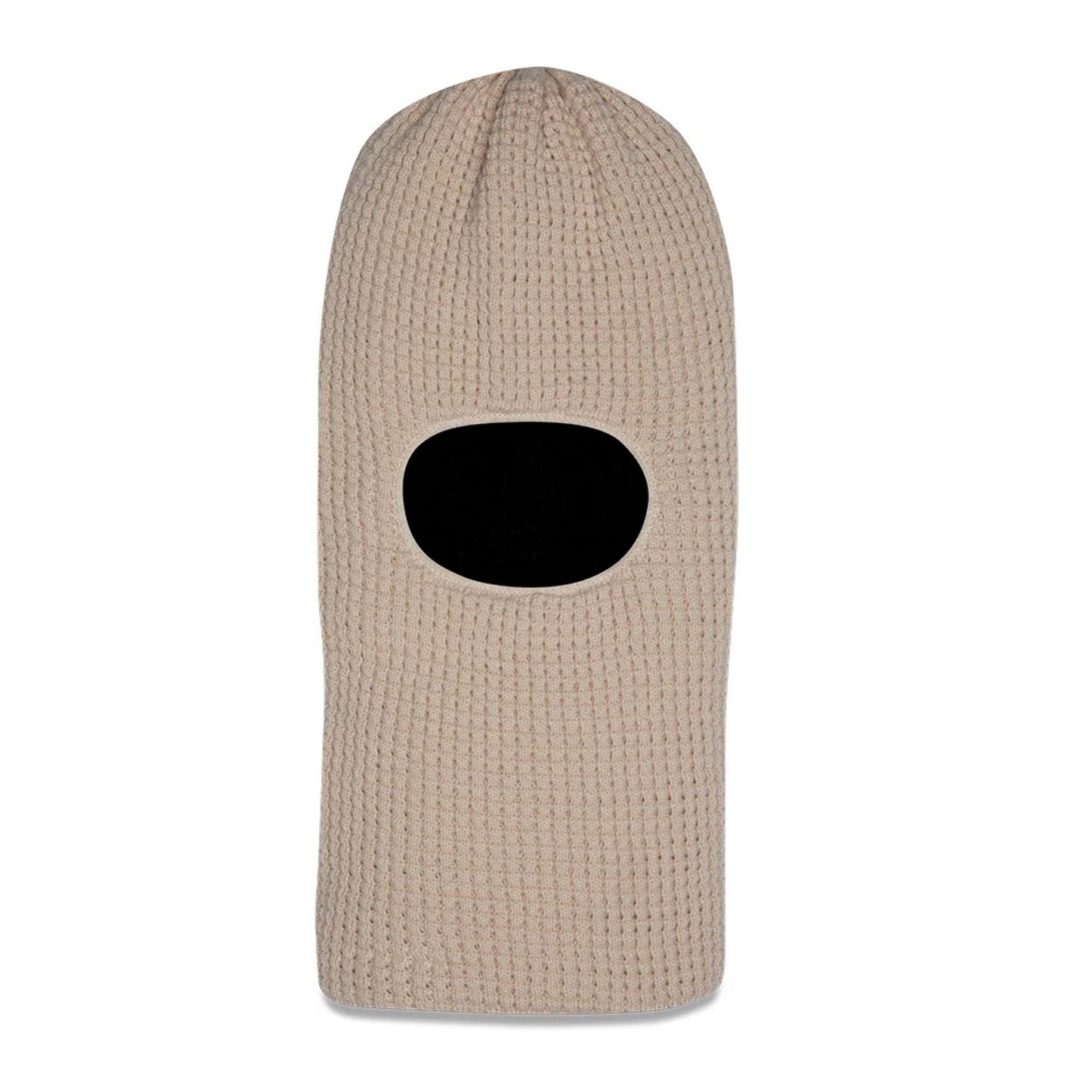 This is a  New Era Waffle Knit Light Beige Balaclava 1