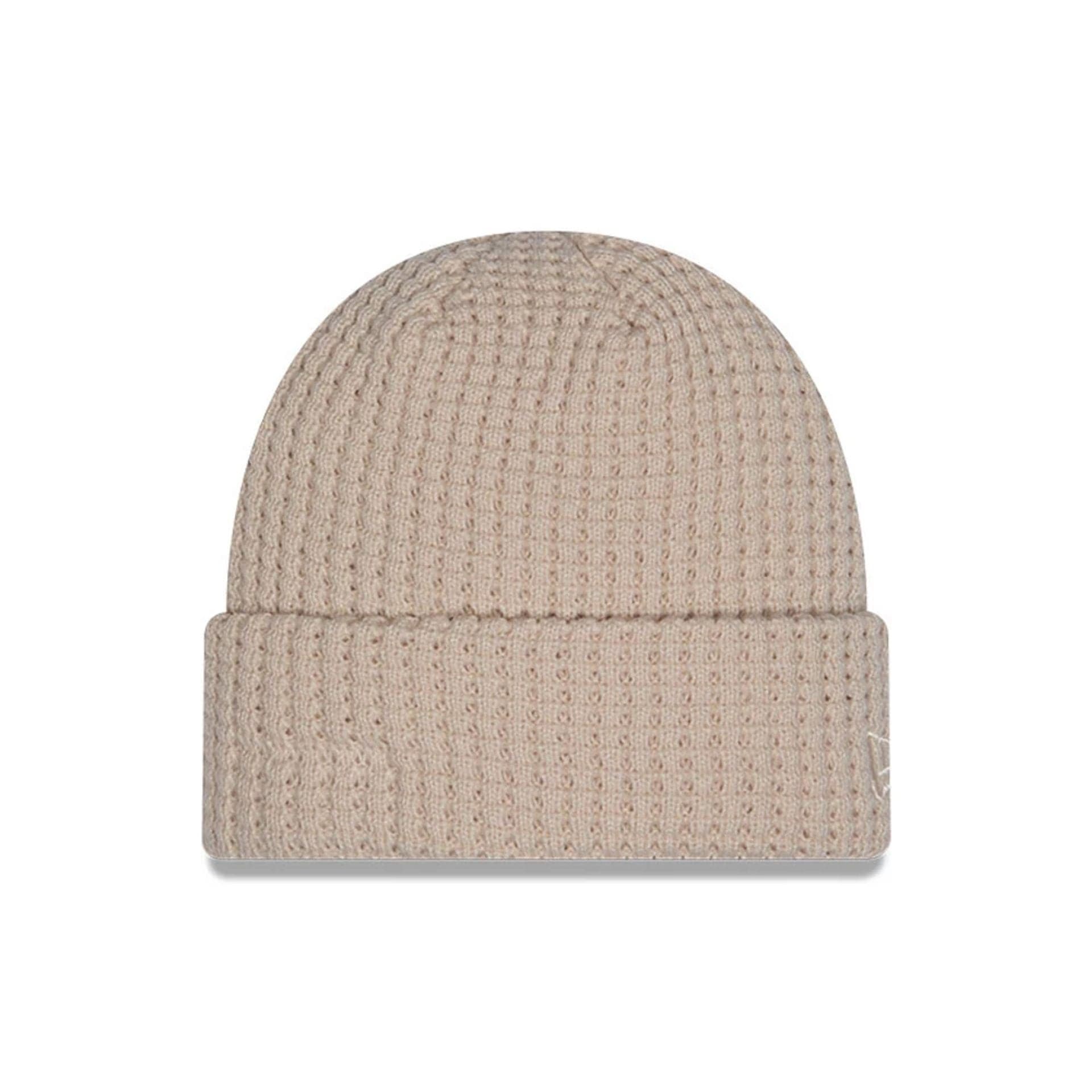 This is a  New Era Waffle Knit Light Beige Cuff knit Beanie Hat 1
