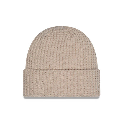 This is a  New Era Waffle Knit Light Beige Cuff knit Beanie Hat 1