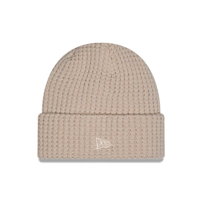 This is a  New Era Waffle Knit Light Beige Cuff knit Beanie Hat 2