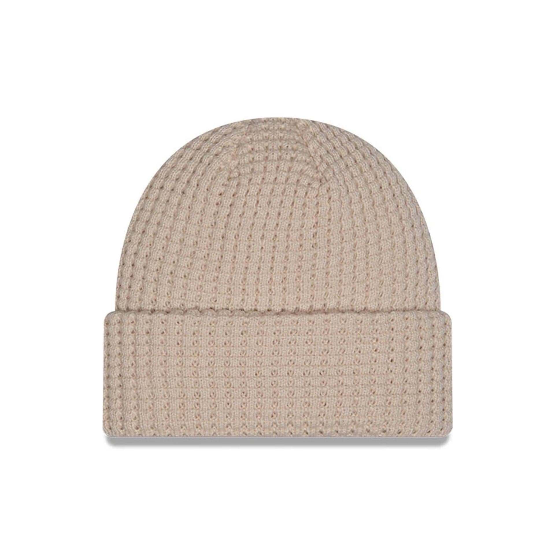 This is a  New Era Waffle Knit Light Beige Cuff knit Beanie Hat 3