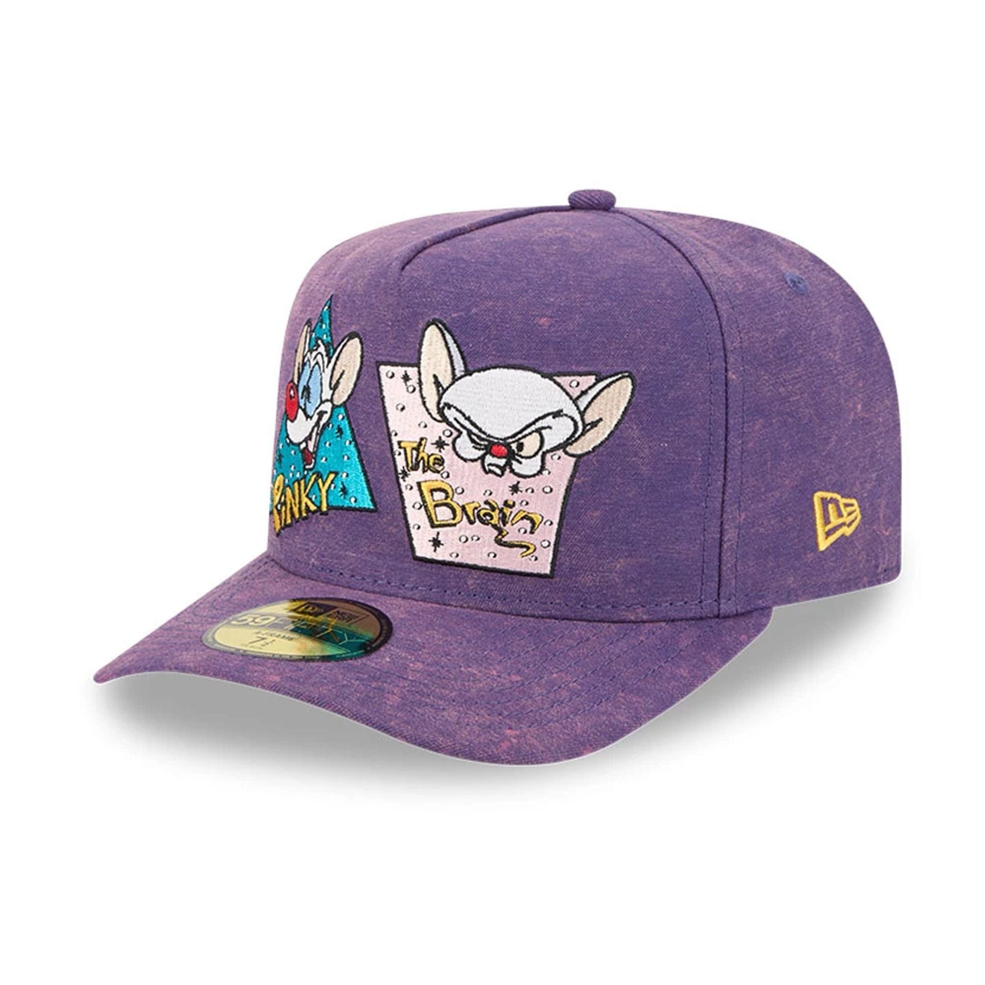 This is a Pinky And The Brain Dark Purple 59FIFTY A-Frame Fitted Cap 1