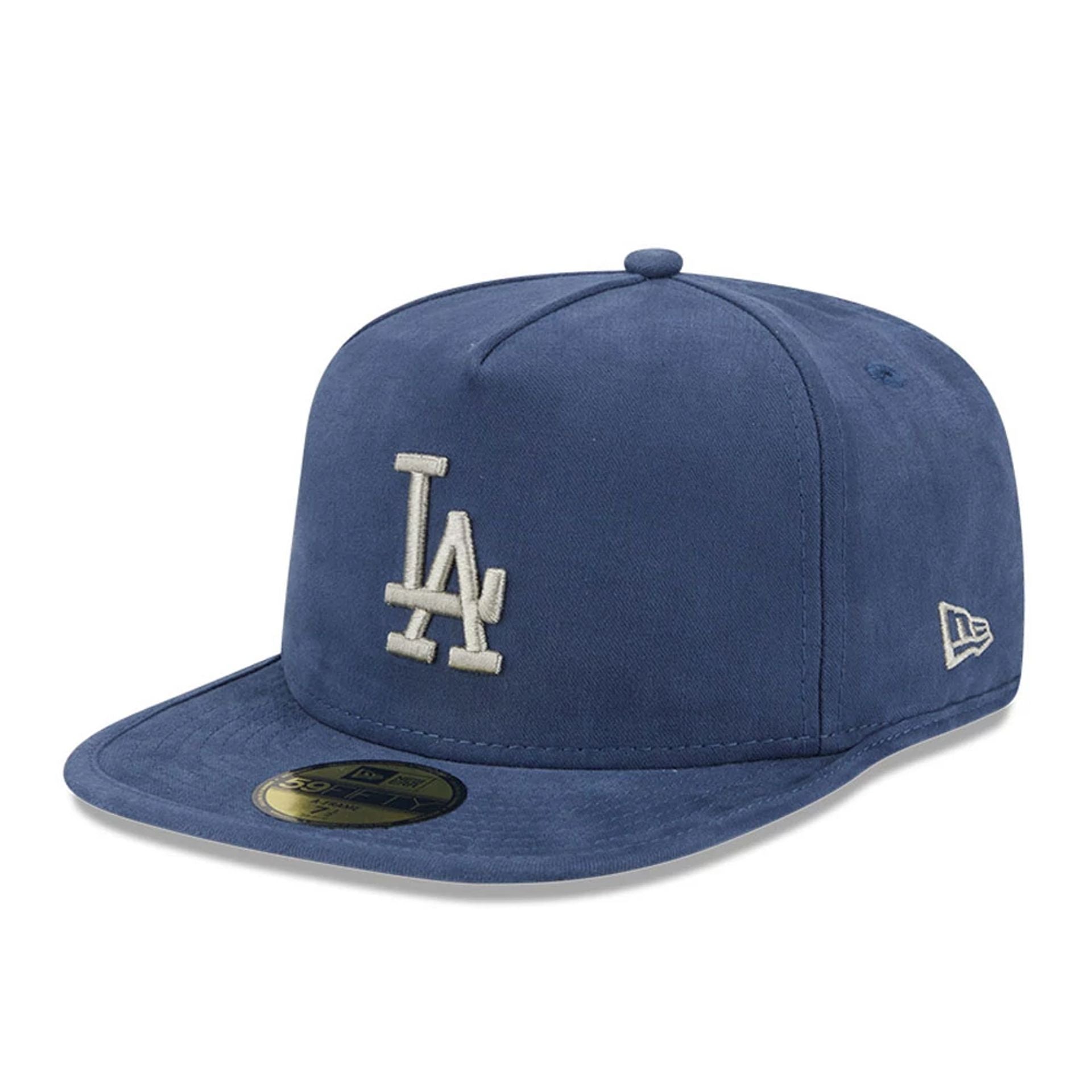 This is a LA Dodgers MLB Quilted Dark Blue 59FIFTY A-Frame Fitted Cap 1