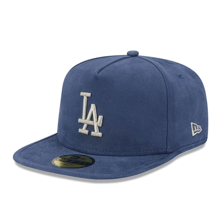 This is a LA Dodgers MLB Quilted Dark Blue 59FIFTY A-Frame Fitted Cap 1