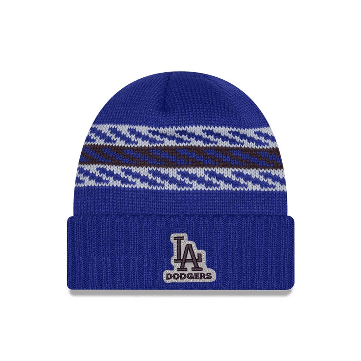This is a LA Dodgers MLB Quilted Dark Blue Cuff knit Beanie Hat 1