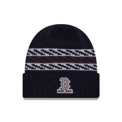 This is a Boston Red Sox MLB Quilted Navy Cuff knit Beanie Hat 1