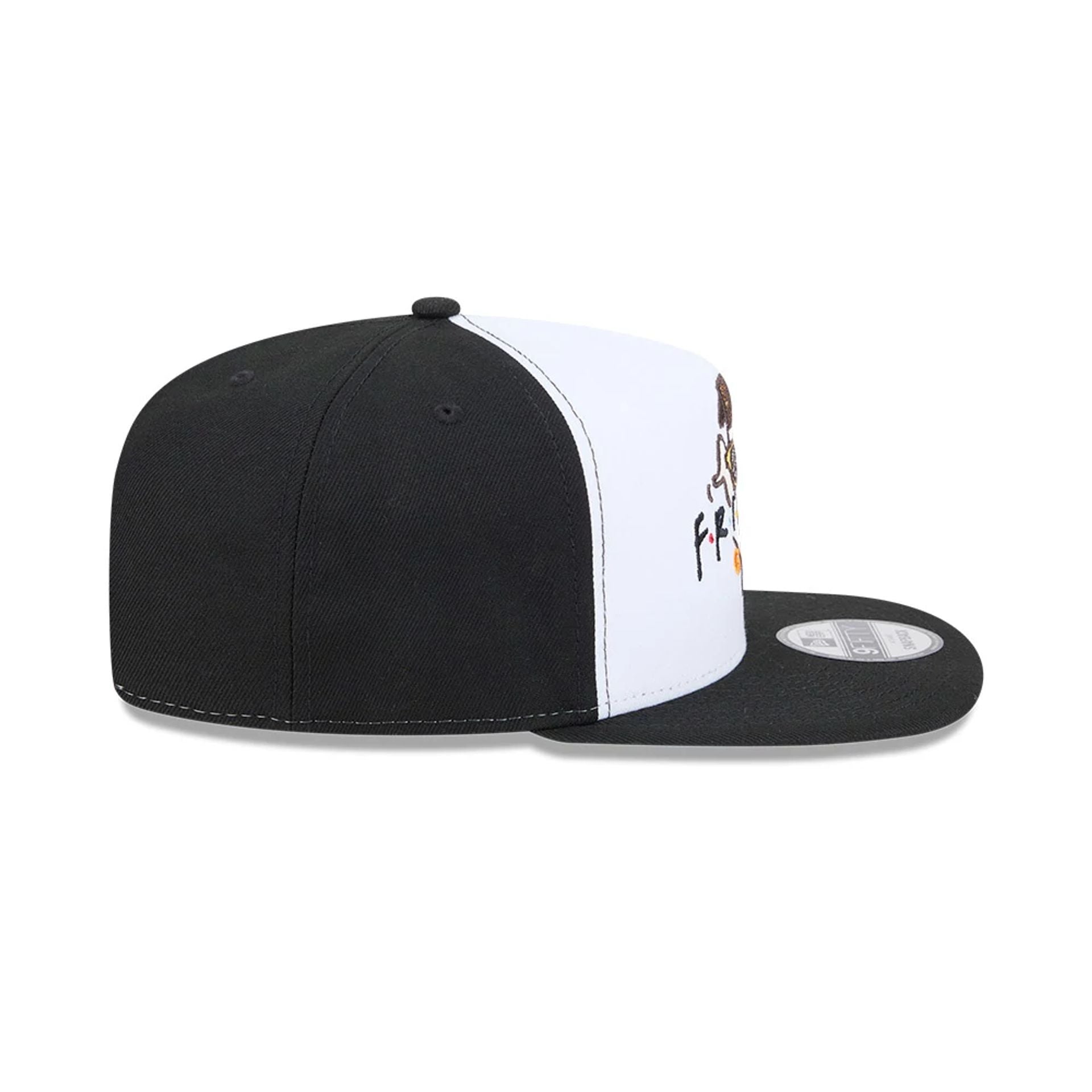 Pictured is this Friends Giving 9FIFTY A-Frame Snapback cap in black. 7