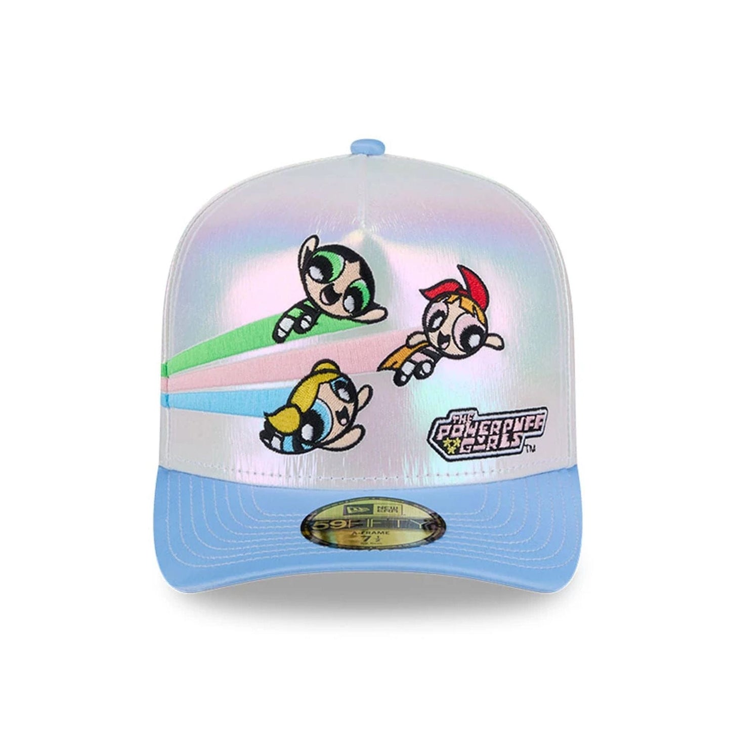 Pictured is this Character Graphic Power Puff Girls 59FIFTY A-Frame Fitted cap in white. 3