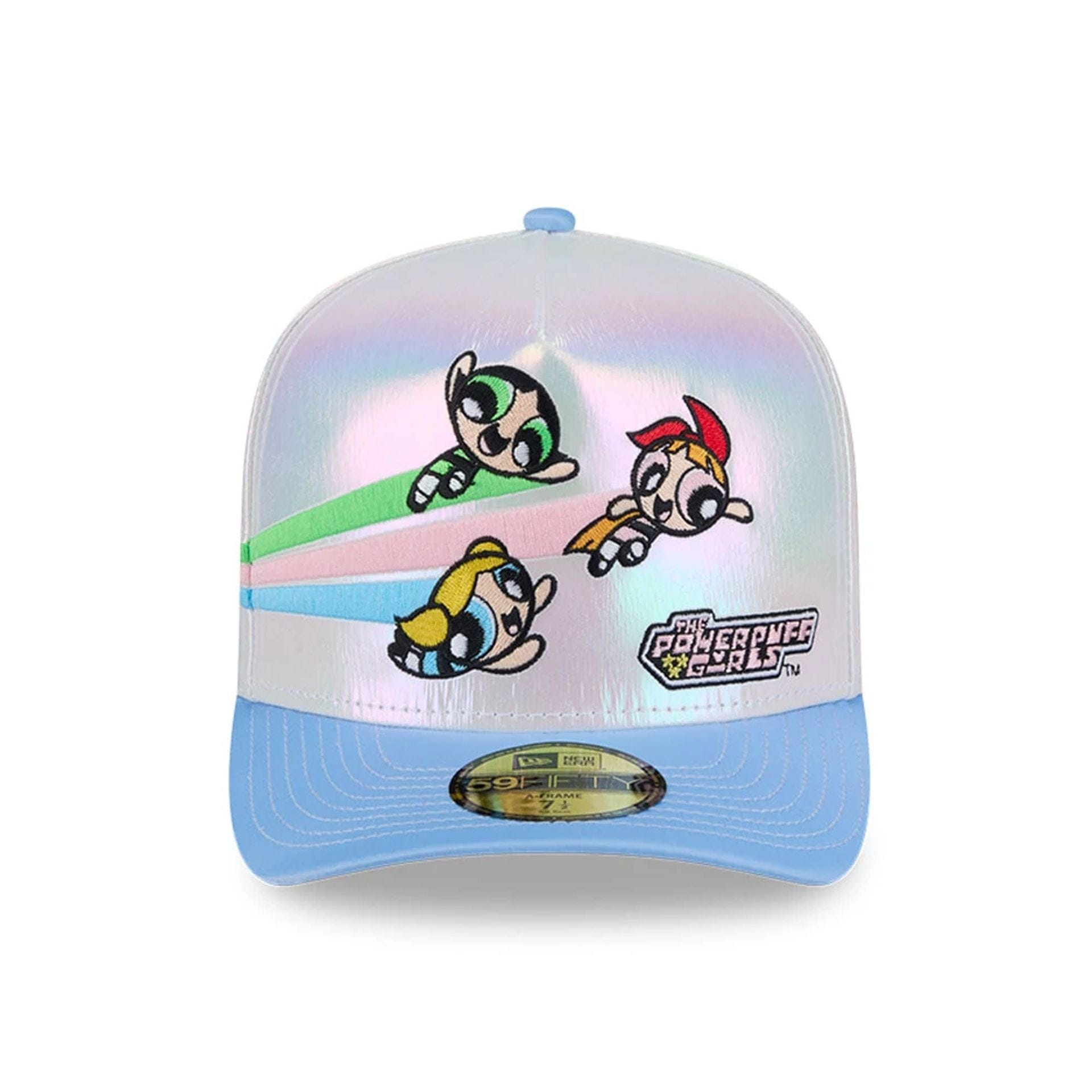 Pictured is this Character Graphic Power Puff Girls 59FIFTY A-Frame Fitted cap in white. 3